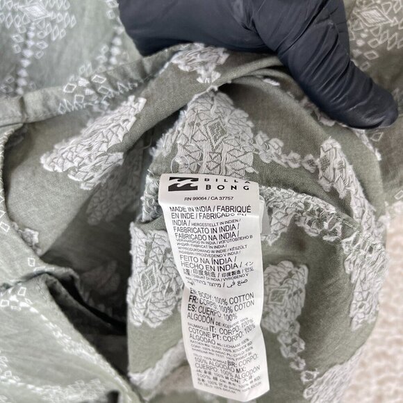 Billabong Sundays Jacquard Button-Up Casual Shirt in Sage Mens Size Large - Picture 12 of 16